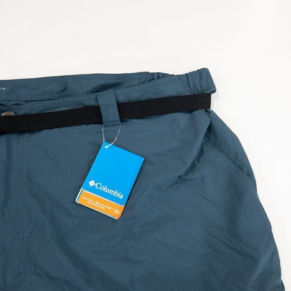 Columbia Silver Ridge Cargo Shorts Mens 53x12 Blue Nylon Belted Outdoor Hiking - Picture 2 of 12